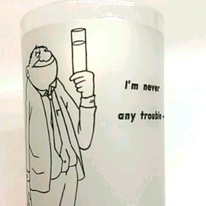 Vintage William Box Fabcraft 1950s cartoon bar glass